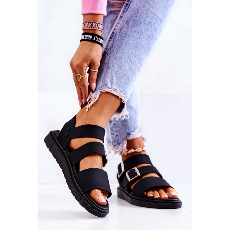 FM1 Svarta Reese Buckle Sandaler 2