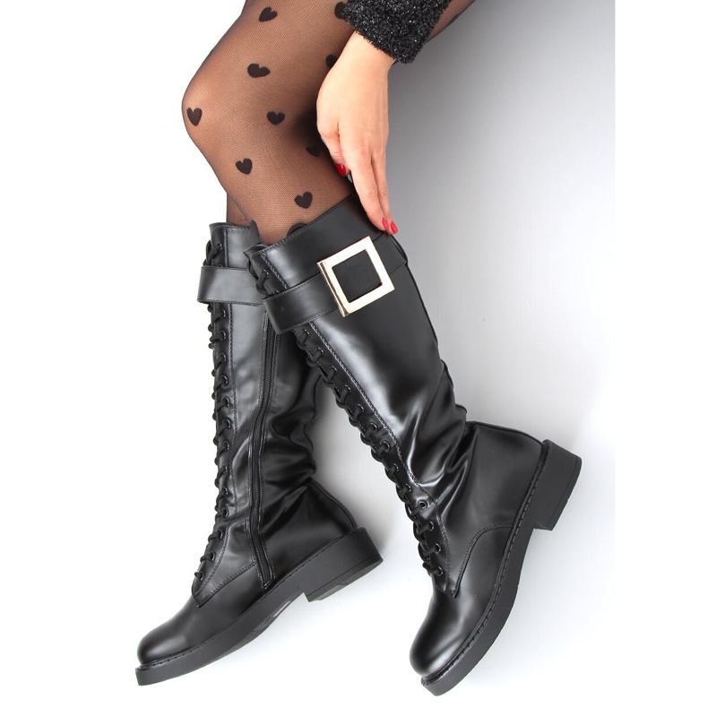 Snörstövlar Naomi Black svart 2