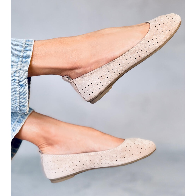 Genombrutna ballerinor Ameli Beige 1