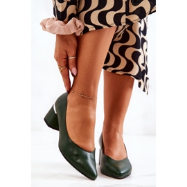 PA2 Läder Pumps Toe In Spitz Green Marilyn grön 1