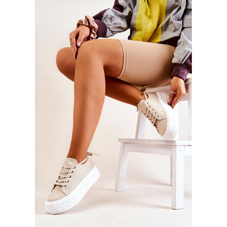 PS1 Sneakers På En Massiv Plattform Ljus Beige Suzane 1