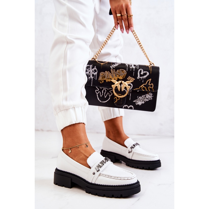 PL5 Läder Loafers Bokstäver La.Fi White Jenefer vit 1