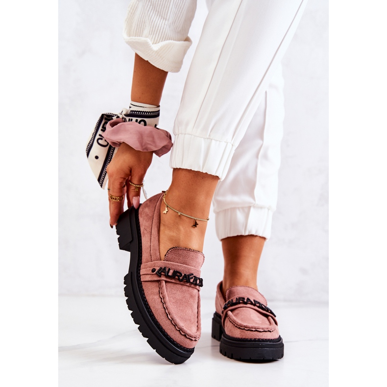 PL5 Mocka Loafers Bokstäver La.Fi Dirty Pink Jenefer rosa 2