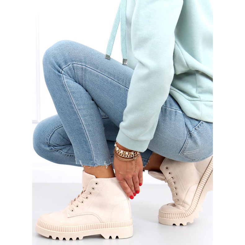 Bibi Beige ankelhöga vandringssneakers 2