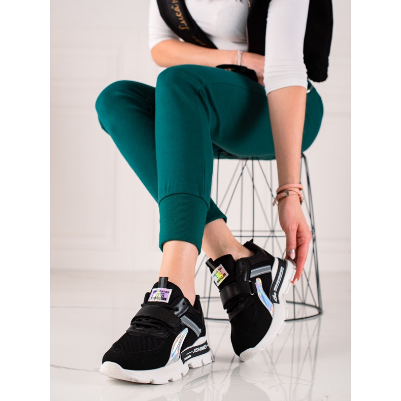 TRENDI Sportssneakers med kardborreband svart 1