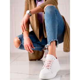 Ideal Shoes Klassiska vita sneakers 1