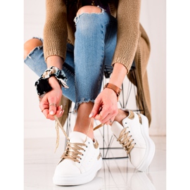 BUONAROTTI Sneakers Med Gyllene Inlägg vit 1