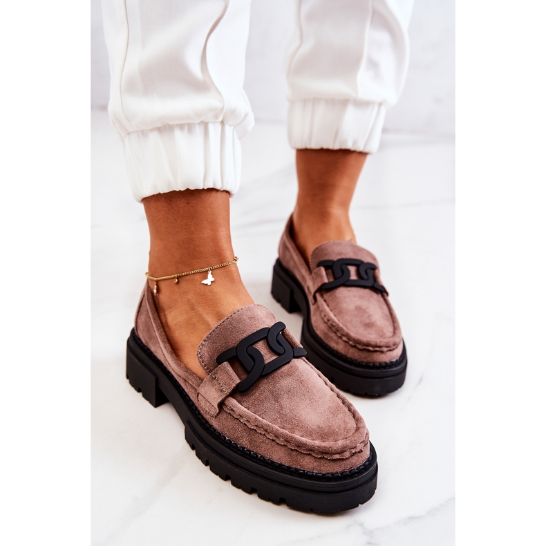 PL5 Loafers i mocka med La.Fi Cappucino Laurene-dekoration brun 1