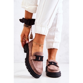 PL5 Loafers i mocka med La.Fi Cappucino Laurene-dekoration brun 2