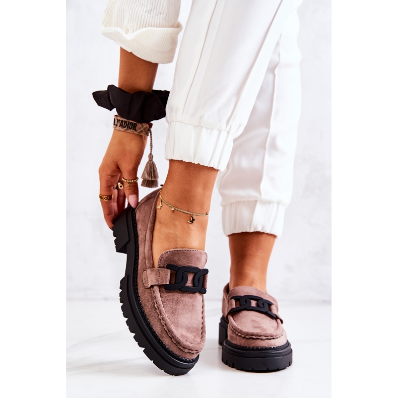 PL5 Loafers i mocka med La.Fi Cappucino Laurene-dekoration brun 2