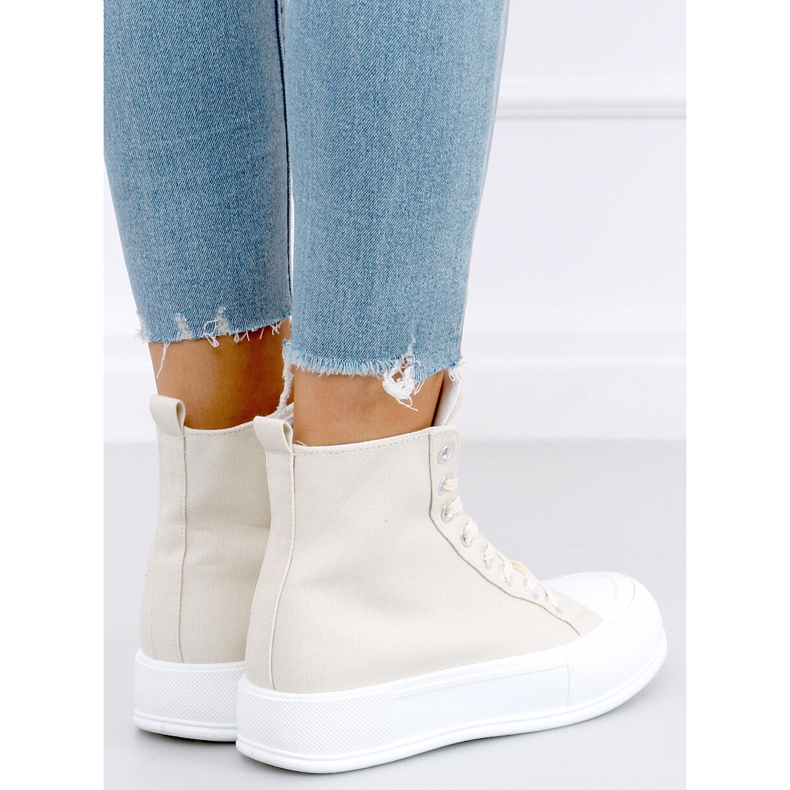 Kenya Beige ankelsneakers i canvas 1