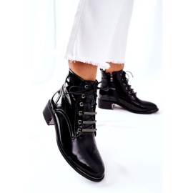 D&A Klassiska kvinnors varma stövlar lackerade svarta reflexer 3