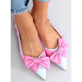 Candy Color ballerinor med öppen klack rosa 2