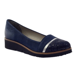 Edeo Women's Leather Navy Blue Pumps 2325 blå 1