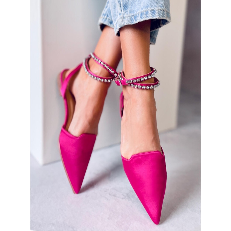 Eleganta ballerinor med Dust Fuchsia-stenar rosa 1
