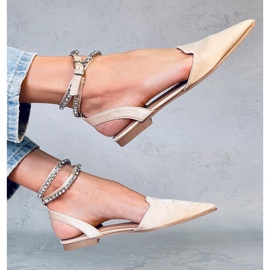 Eleganta ballerinor med Dust Champagne-stenar beige 1