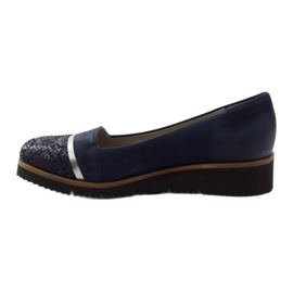 Edeo Women's Leather Navy Blue Pumps 2325 blå 2