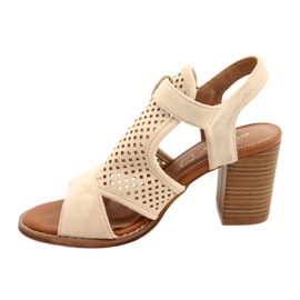 Beige OpenWork Women's Evento Sandals 21SD35-3581 1