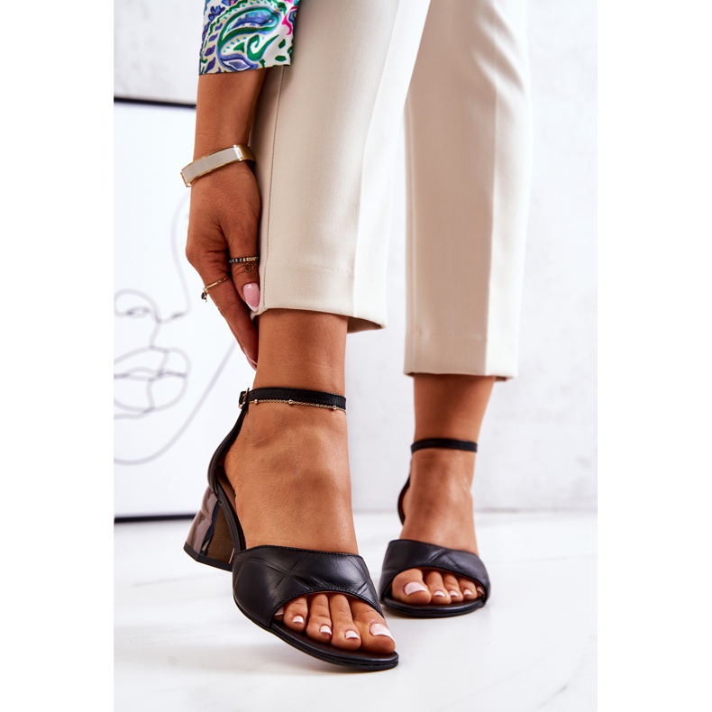 Lewski Shoes Lädersandaler På Stång Lewski 3027 Svart 2