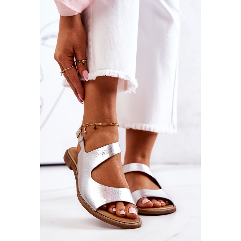 Lewski Shoes Läderspännesandaler Lewski 3041 Silver silver- 2