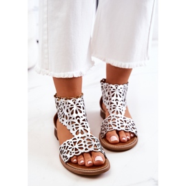 Lewski Shoes Genombrutna sandaler i läder Lewski 2699/2 Silver silver- 1