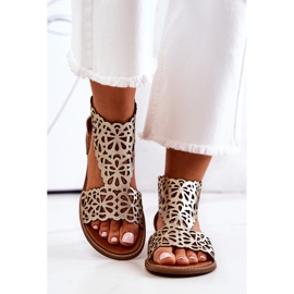 Lewski Shoes Genombrutna sandaler i läder Lewski 2699/2 Gyllene 1