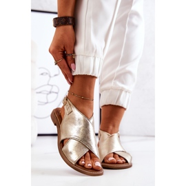 Lewski Shoes Lädersandaler Lewski 3019 Golden gyllene 2