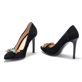 Marco Shoes 1057P svarta dubbar med stora stenar 1