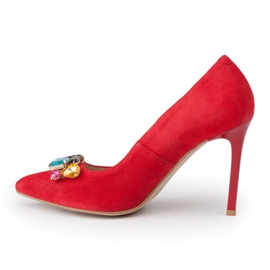 Marco Shoes 1057P röda dubbar med stora stenar 2