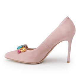 Marco Shoes 1057P rosa dubbar med stora stenar 2
