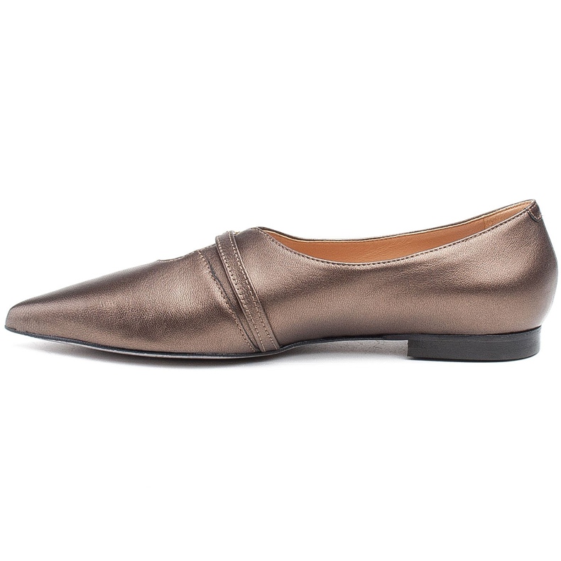 Marco Shoes Smala 1332P metalliska ballerinor med rem brun 2