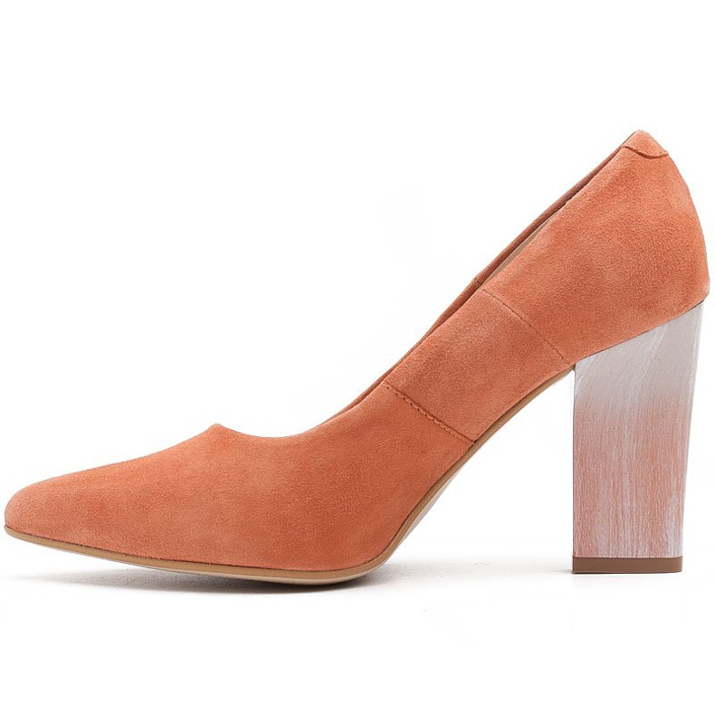Marco Shoes 320P pumpar av naturlig mocka - aprikos orange 2