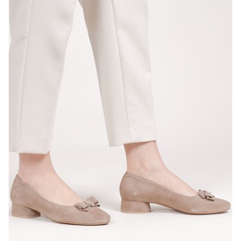 Marco Shoes Eleganta 1811P beige ballerinor med rosett 1