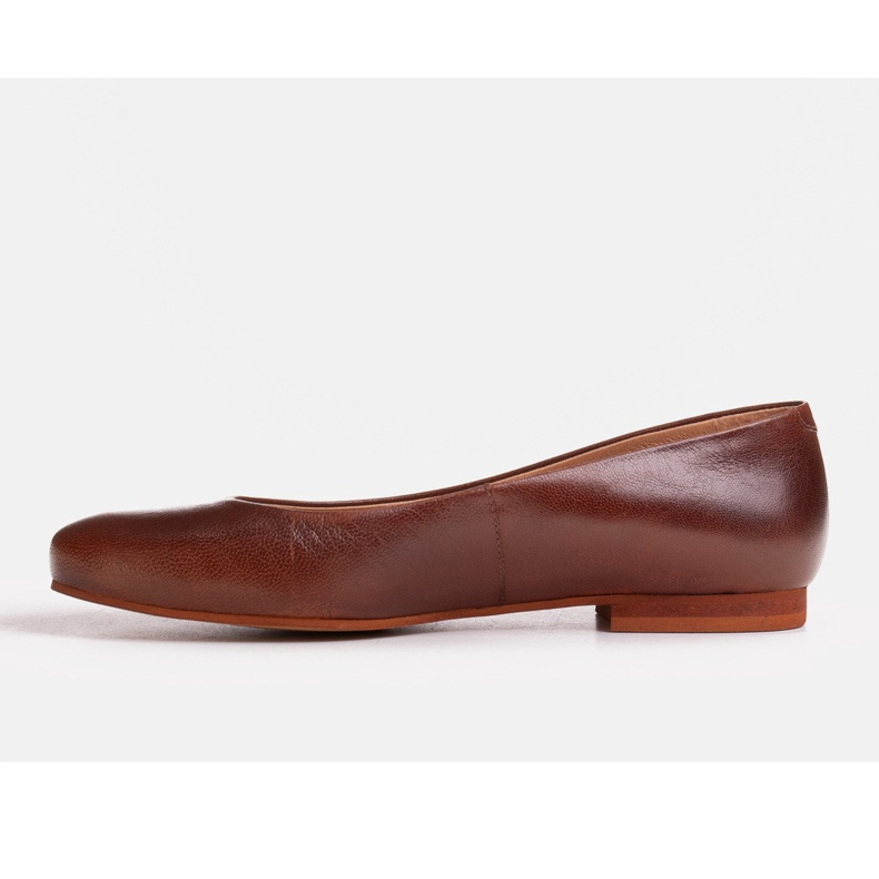 Marco Shoes Brun ballerinor i läder 1