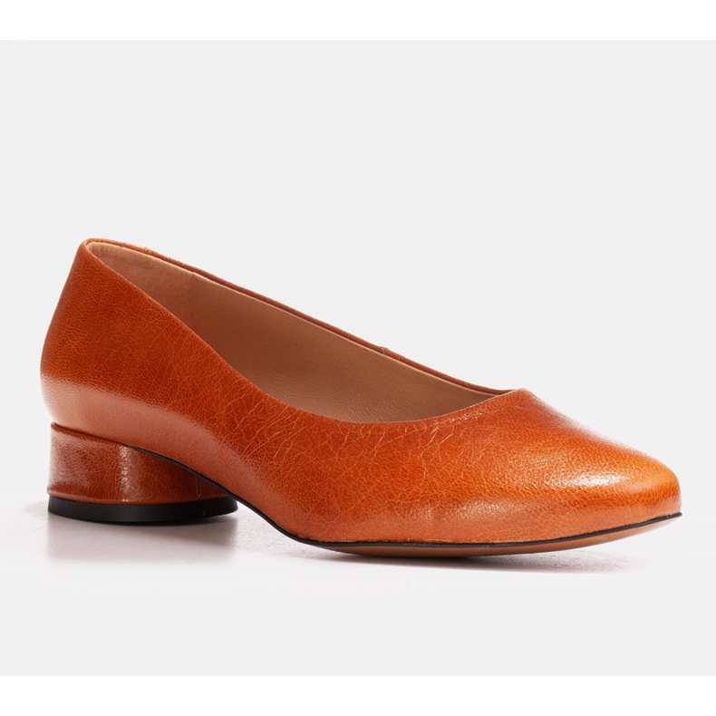 Marco Shoes Brun ballerinor i läder 1