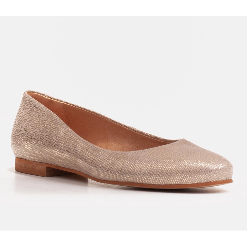 Marco Shoes Mjuka ballerinor i mocka gyllene 1