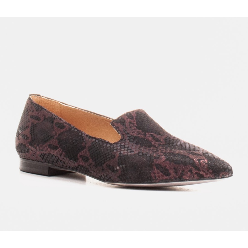 Marco Shoes Lordsy ballerinor gjorda av mockaskinn i ett ormskinnsmönster svart 1