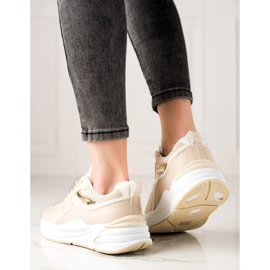 Ideal Shoes Sneakers på plattformen beige 1