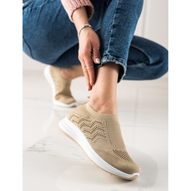 Renda Slip-on Openwork sportskor beige 1