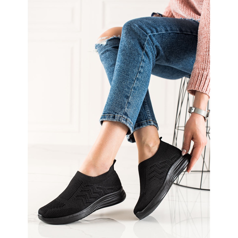 Renda Slip-on Openwork sportskor svart 2