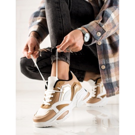 TRENDI Mode sneakers vit brun 1