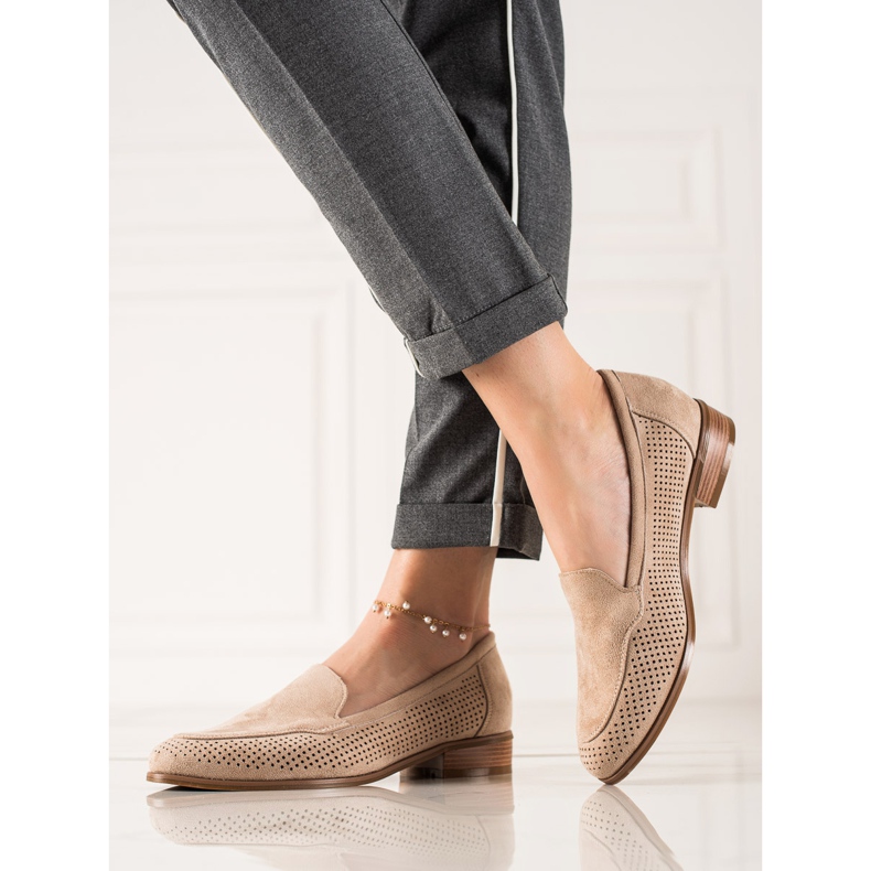 Vinceza Genombrutna skor i mocka beige 1