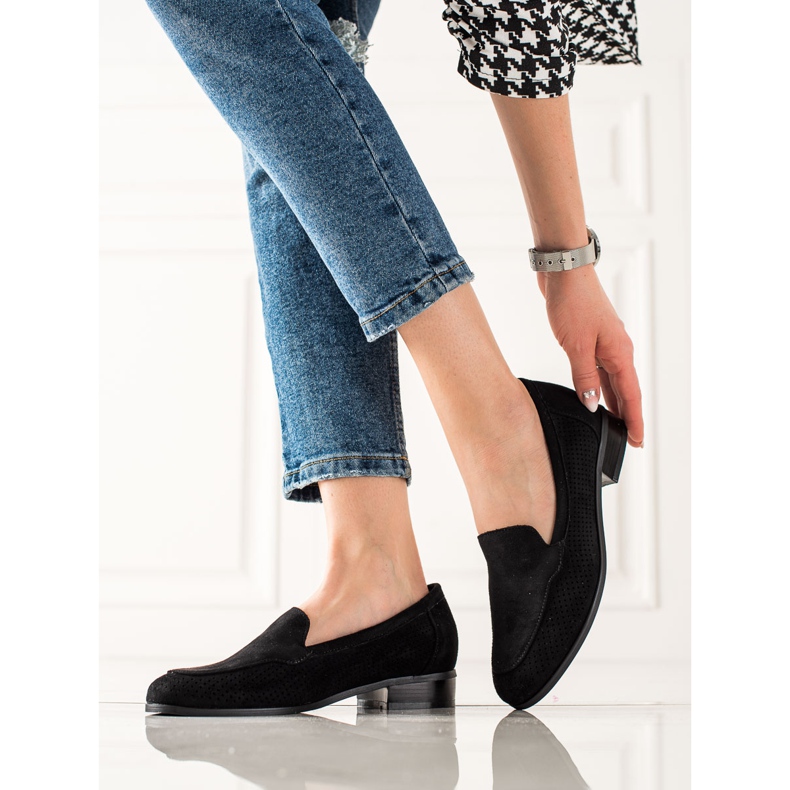 Vinceza Genombrutna skor i mocka svart 1