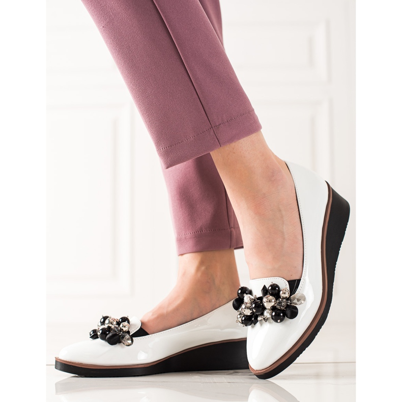 W. Potocki Eleganta wedge skor vit 1