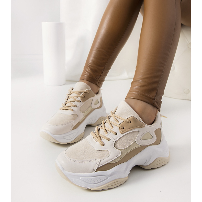 Beige Harkins sneakers för kvinnor 1
