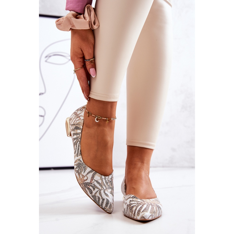 Ballerinor för damer Laura Messi Läder Golden 2193 mångfärgad 1