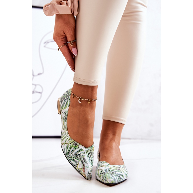 Ballerinor för damer Laura Messi Lädergrön 2193 mångfärgad 2