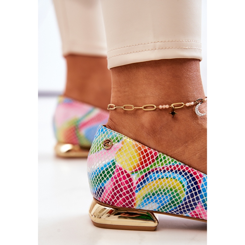 Ballerinor för damer Laura Messi Leather Rainbow 2193 mångfärgad 1