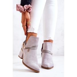 PS1 Inessa Grå Cowboystövlar i mocka med ränder 2