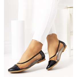 Svarta transparenta pastella ballerinor 1